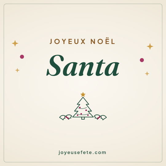 Image carrée « Joyeux Noël Santa » pour WhatsApp
