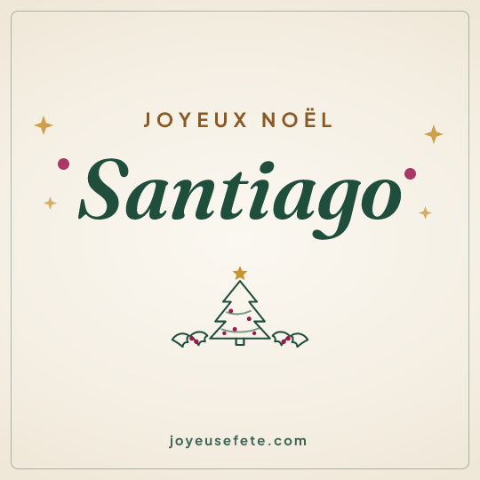 Image carrée « Joyeux Noël Santiago » pour WhatsApp