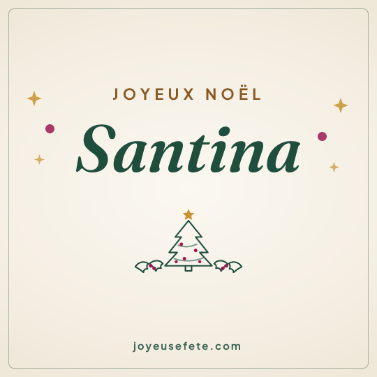Image carrée « Joyeux Noël Santina » pour WhatsApp