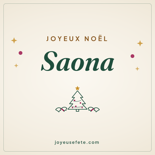 Image carrée « Joyeux Noël Saona » pour WhatsApp