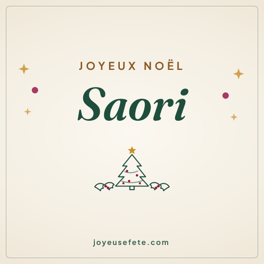 Image carrée « Joyeux Noël Saori » pour WhatsApp
