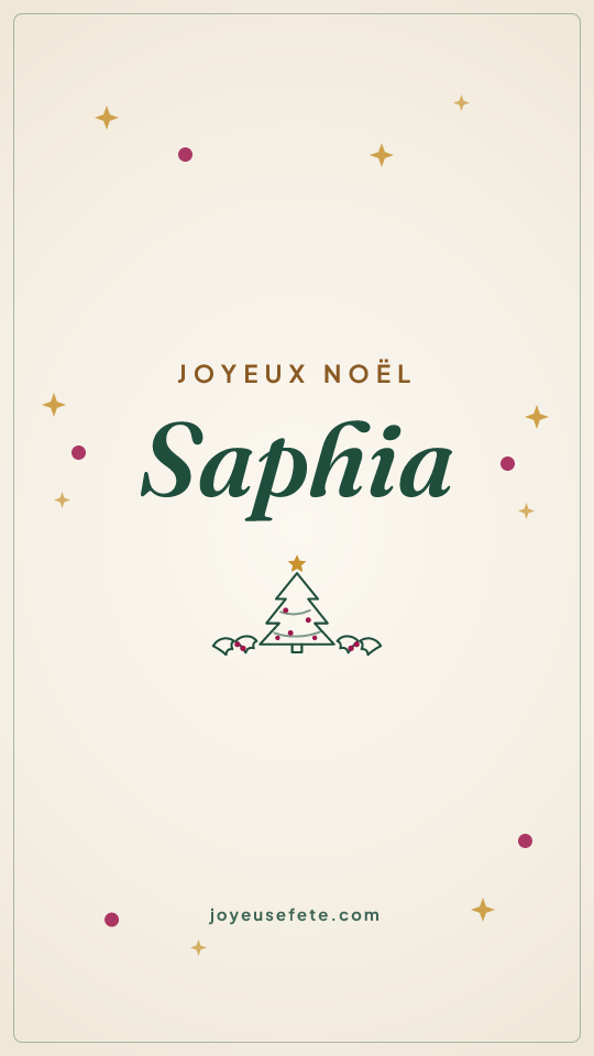 Image « Joyeux Noël Saphia » au format story
