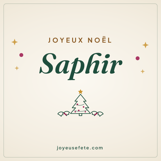 Image carrée « Joyeux Noël Saphir » pour WhatsApp