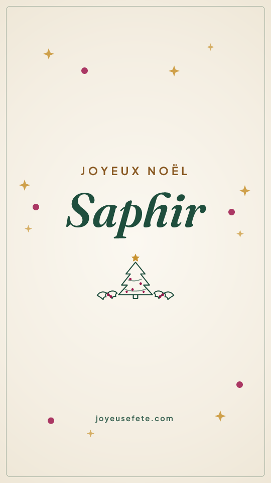 Image « Joyeux Noël Saphir » au format story