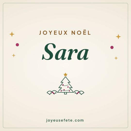 Image carrée « Joyeux Noël Sara » pour WhatsApp