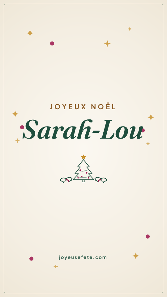 Image « Joyeux Noël Sarah-Lou » au format story