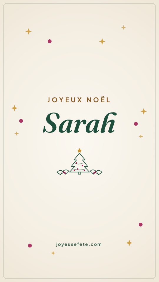 Image « Joyeux Noël Sarah » au format story