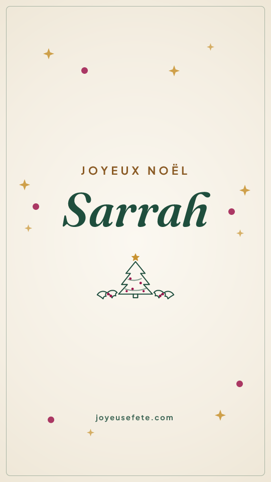 Image « Joyeux Noël Sarrah » au format story