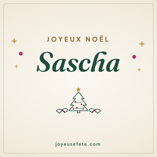 Image carrée « Joyeux Noël Sascha » pour WhatsApp