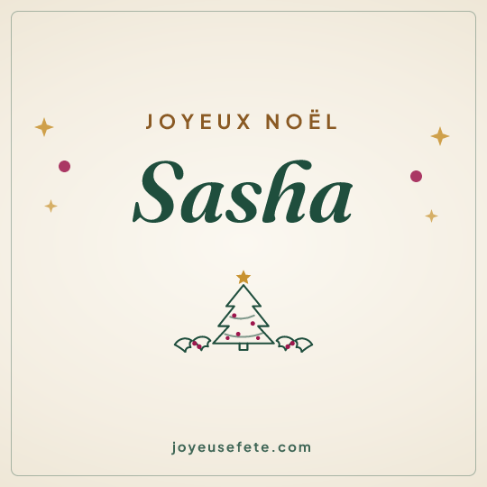 Image carrée « Joyeux Noël Sasha » pour WhatsApp
