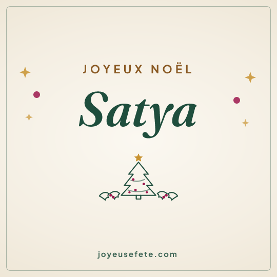 Image carrée « Joyeux Noël Satya » pour WhatsApp