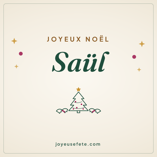 Image carrée « Joyeux Noël Saül » pour WhatsApp