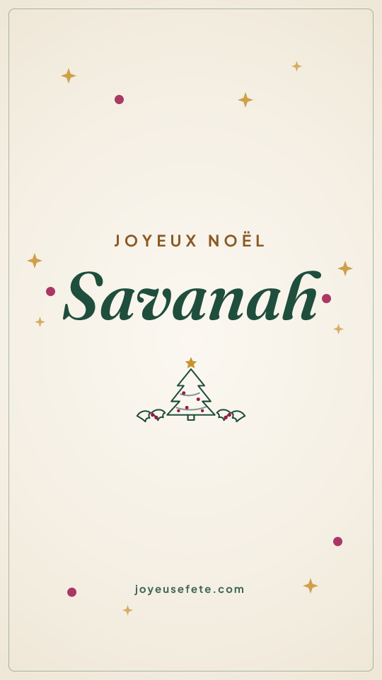 Image « Joyeux Noël Savanah » au format story