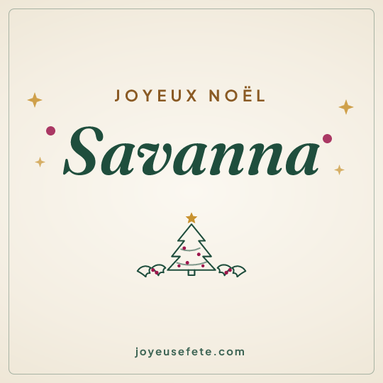 Image carrée « Joyeux Noël Savanna » pour WhatsApp