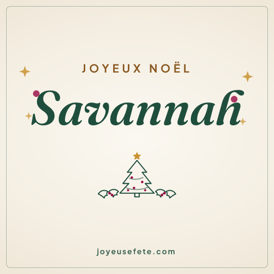 Image carrée « Joyeux Noël Savannah » pour WhatsApp