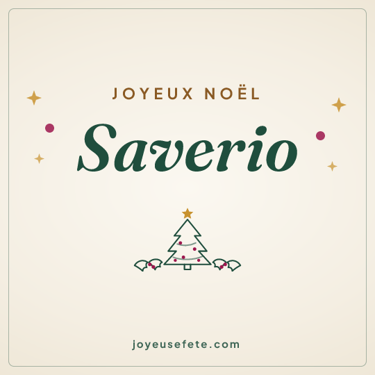Image carrée « Joyeux Noël Saverio » pour WhatsApp
