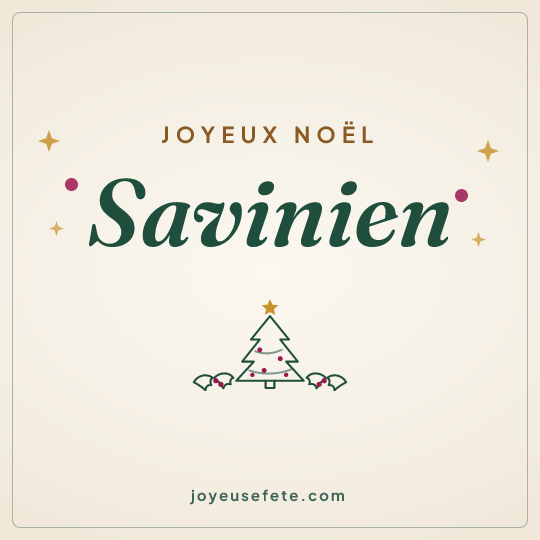 Image carrée « Joyeux Noël Savinien » pour WhatsApp