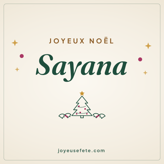 Image carrée « Joyeux Noël Sayana » pour WhatsApp