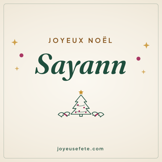 Image carrée « Joyeux Noël Sayann » pour WhatsApp