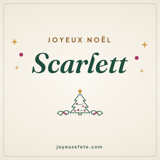 Image carrée « Joyeux Noël Scarlett » pour WhatsApp