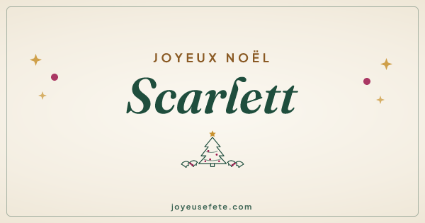Image « Joyeux Noël Scarlett » au format large