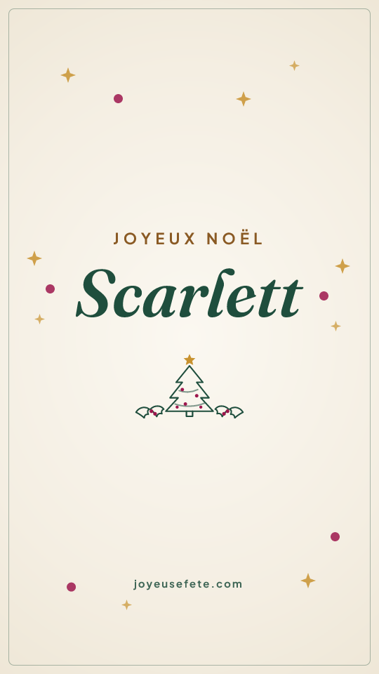 Image « Joyeux Noël Scarlett » au format story