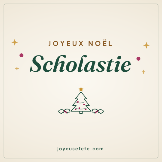 Image carrée « Joyeux Noël Scholastie » pour WhatsApp