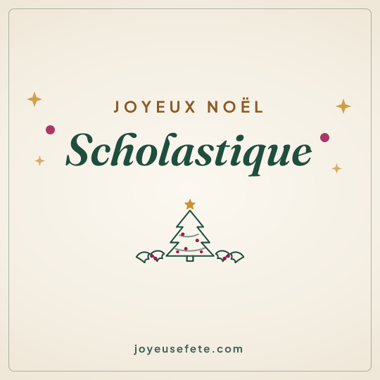 Image carrée « Joyeux Noël Scholastique » pour WhatsApp