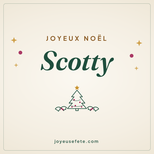 Image carrée « Joyeux Noël Scotty » pour WhatsApp