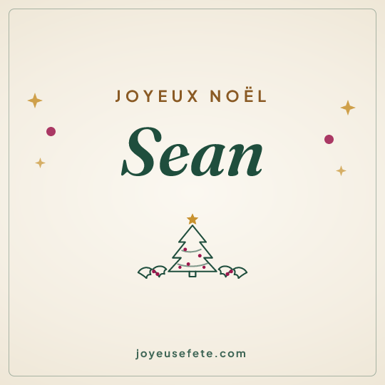 Image carrée « Joyeux Noël Sean » pour WhatsApp