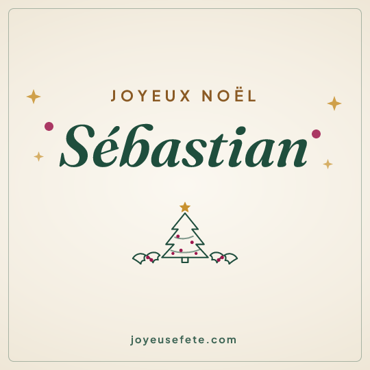 Image carrée « Joyeux Noël Sébastian » pour WhatsApp