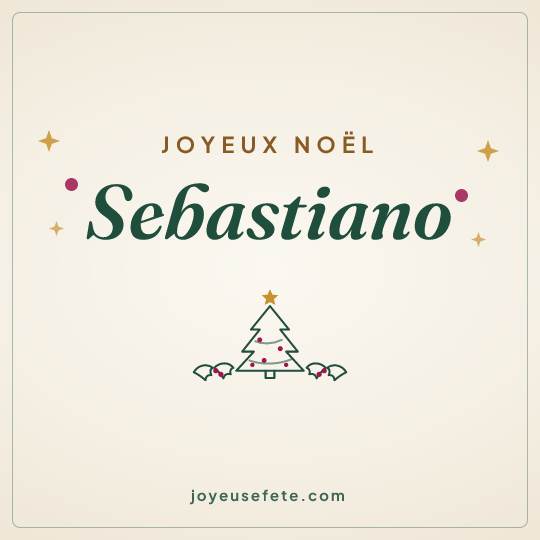 Image carrée « Joyeux Noël Sebastiano » pour WhatsApp