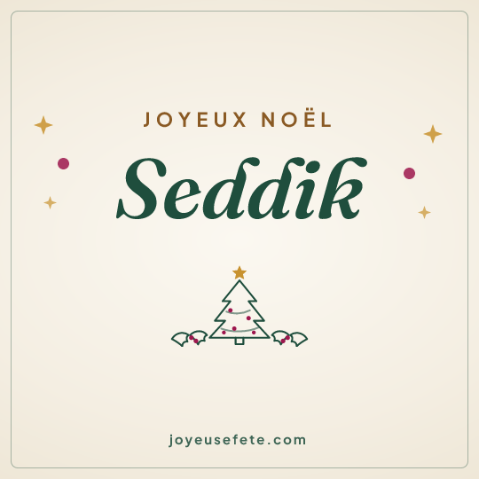 Image carrée « Joyeux Noël Seddik » pour WhatsApp