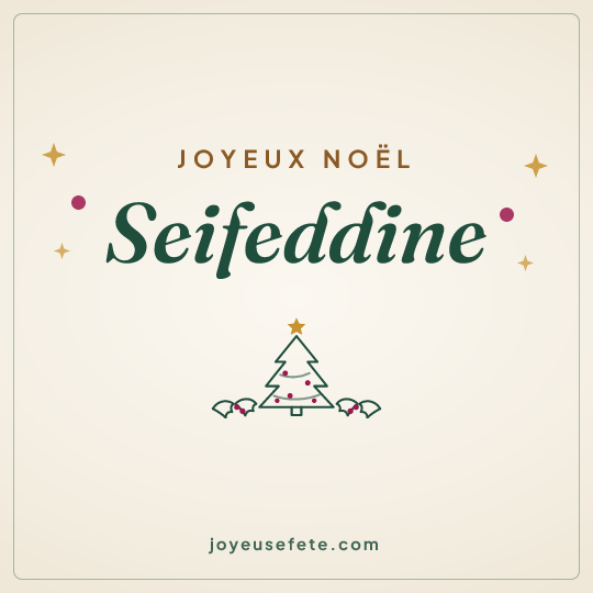 Image carrée « Joyeux Noël Seifeddine » pour WhatsApp
