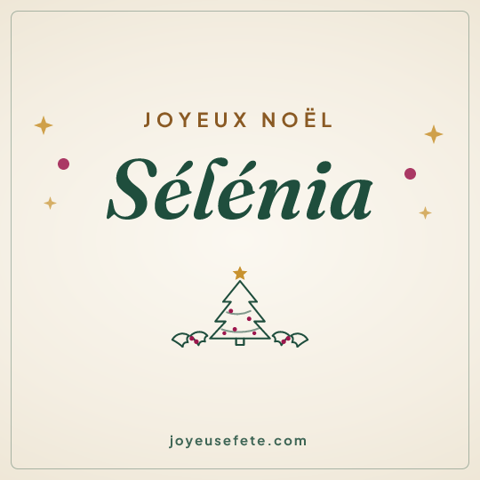 Image carrée « Joyeux Noël Sélénia » pour WhatsApp