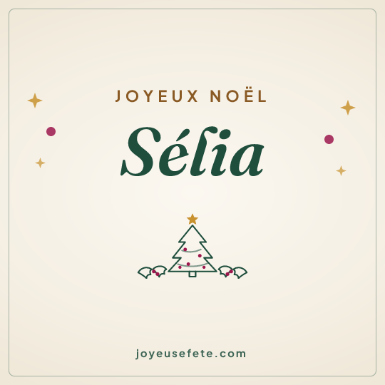 Image carrée « Joyeux Noël Sélia » pour WhatsApp