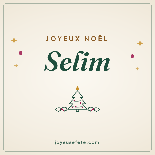 Image carrée « Joyeux Noël Selim » pour WhatsApp