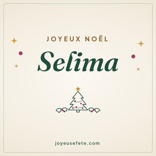 Image carrée « Joyeux Noël Selima » pour WhatsApp