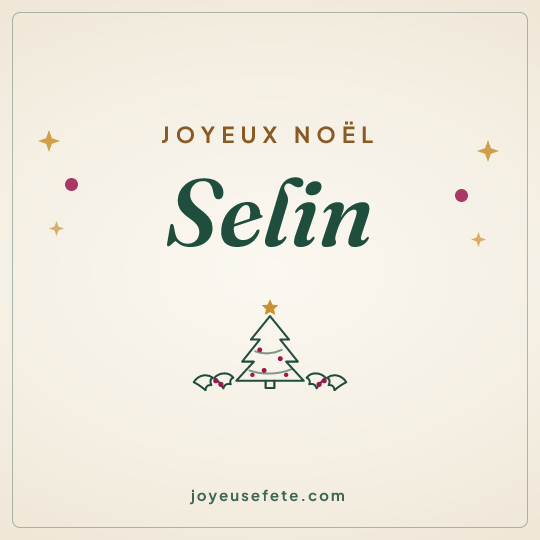 Image carrée « Joyeux Noël Selin » pour WhatsApp