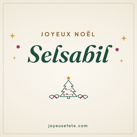 Image carrée « Joyeux Noël Selsabil » pour WhatsApp