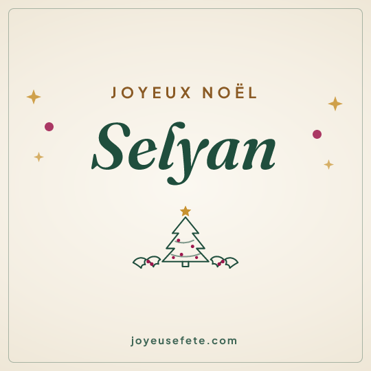 Image carrée « Joyeux Noël Selyan » pour WhatsApp