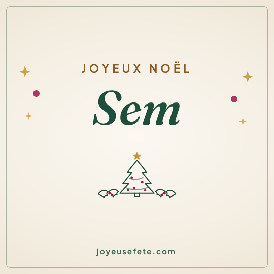 Image carrée « Joyeux Noël Sem » pour WhatsApp