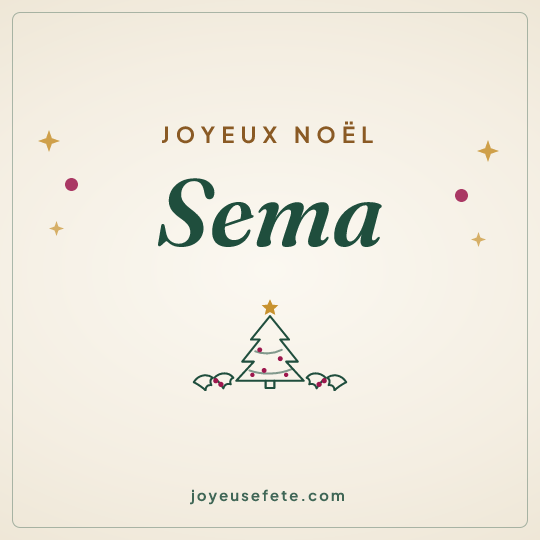 Image carrée « Joyeux Noël Sema » pour WhatsApp
