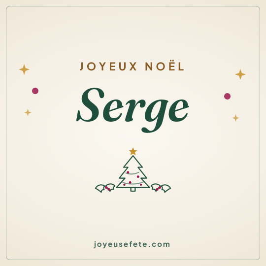 Image carrée « Joyeux Noël Serge » pour WhatsApp