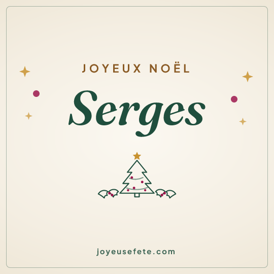 Image carrée « Joyeux Noël Serges » pour WhatsApp