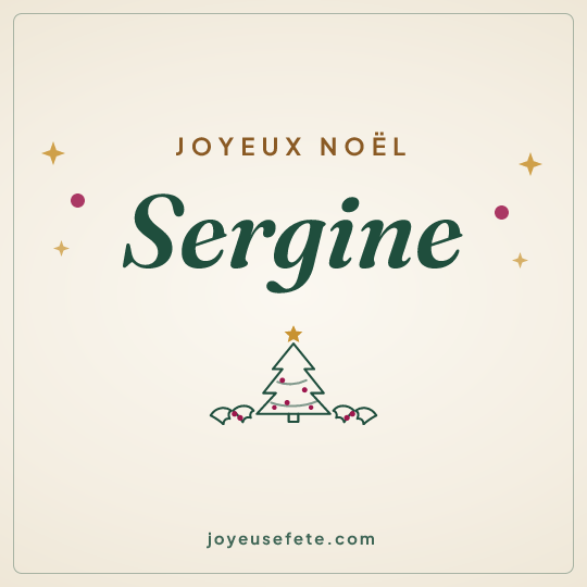 Image carrée « Joyeux Noël Sergine » pour WhatsApp