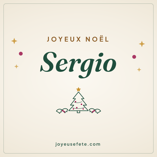 Image carrée « Joyeux Noël Sergio » pour WhatsApp