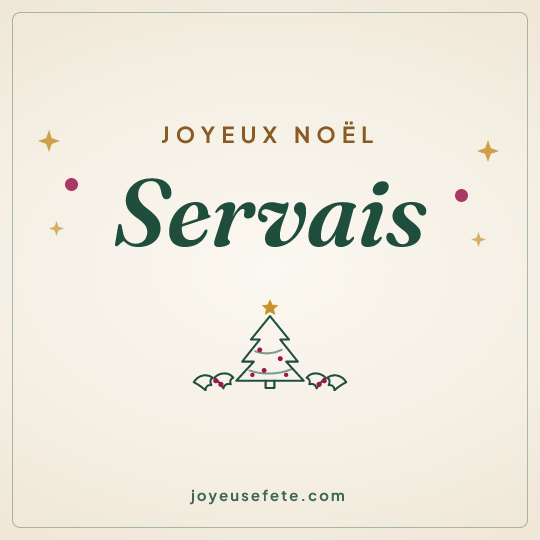 Image carrée « Joyeux Noël Servais » pour WhatsApp