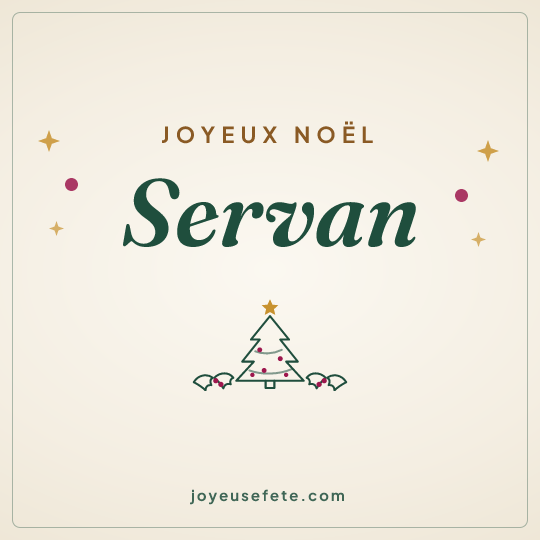 Image carrée « Joyeux Noël Servan » pour WhatsApp