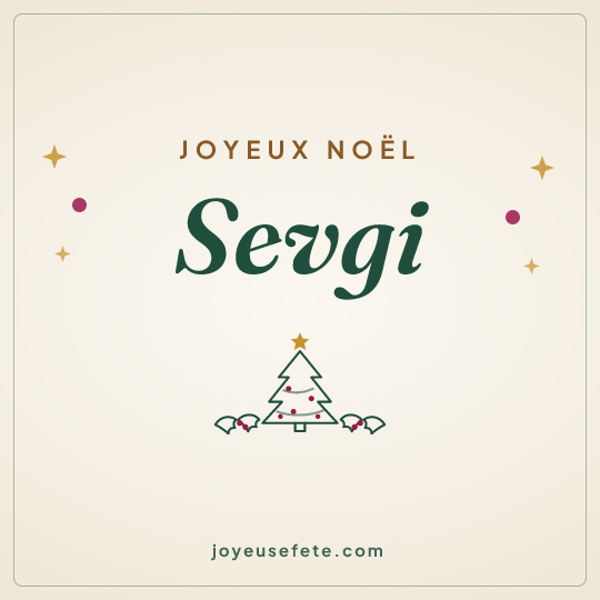 Image carrée « Joyeux Noël Sevgi » pour WhatsApp